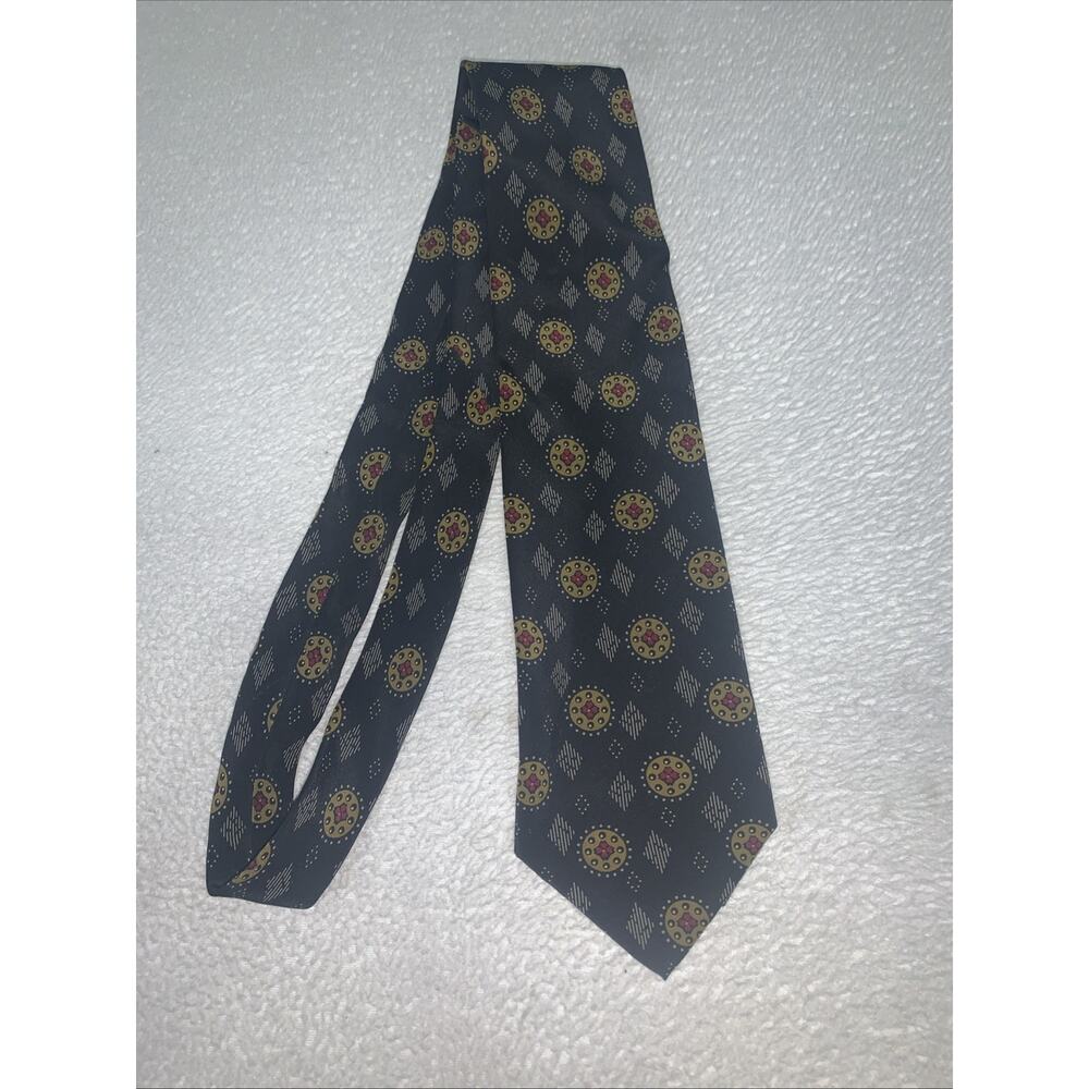 Emporio‎ Armani All Silk Tie Made In Italy Black Graphic